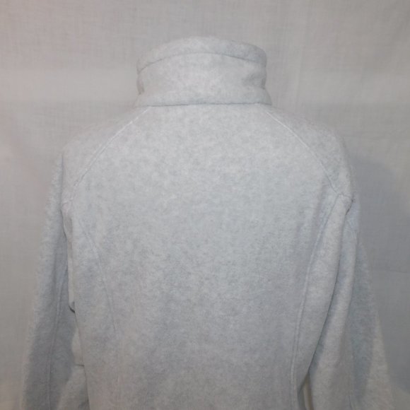 Columbia Womens XL Benton Springs Full Zip Light Gray Fleece jacket high neck - Picture 9 of 11